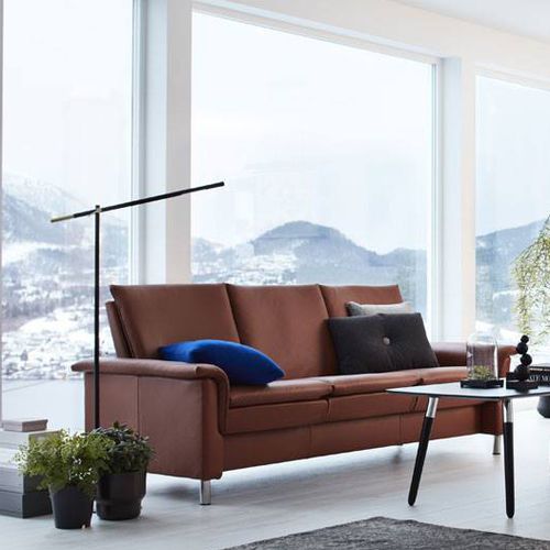 Современный диван - AURORA - Ekornes - коричневый / серый / из дерева