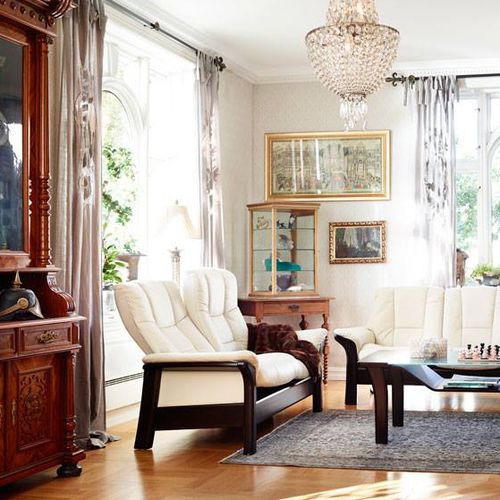 Классический диван - WINDSOR - Ekornes - из кожи / с регулируемым наклоном / с высокой спинкой
