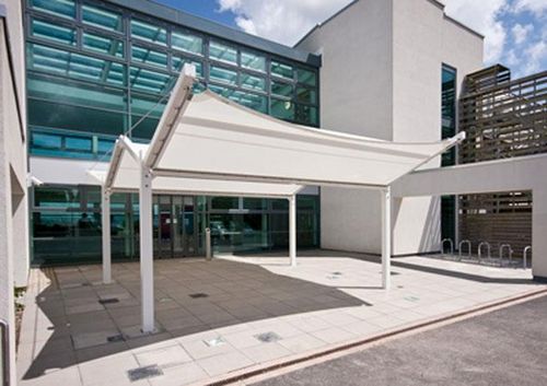 Натяжная конструкция на металлическом каркасе - BARREL : WINGSPAN - Fabric Architecture - навес / с мембраной из ПВХ / для парковки