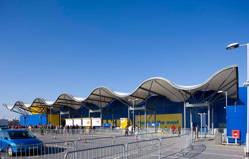 Навес для прихожей - IKEA SOUTHAMPTON - Fabric Architecture - из стали / из ткани / изогнутый