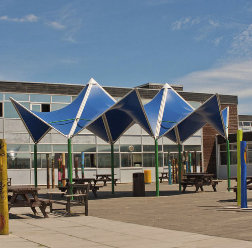 Натяжная конструкция навес - PAGODA : TWIN - Fabric Architecture - на металлическом каркасе / с мембраной из ПВХ / для игровой площадки