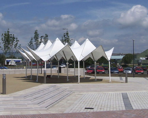 Натяжная конструкция навес - PAGODA : MULTI - Fabric Architecture - на металлическом каркасе / для навеса / с мембраной из ПВХ