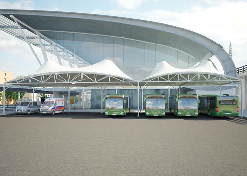 Тент из гальванизированной стали - Airone Mega - SPRECH S.r.l. - из огнестойкой ткани / листовая крыша / крыша из ПВХ