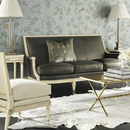 Классический обои - CHATSWORTH - DE GOURNAY - в цветочек / с китайскими мотивами / имитация ткани