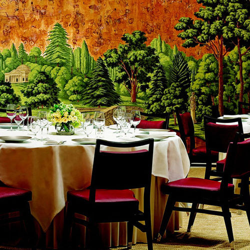Классический обои - ENGLISH LANDSCAPE - DE GOURNAY - природный мотив / имитация ткани / серый