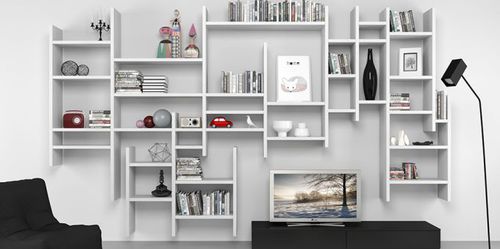 Настенный книжный шкаф - 7RF5300 - Mobilstella - современный / белый