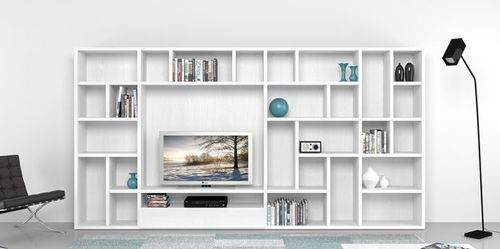 Современный книжный шкаф - 7RF5050 - Mobilstella - белый