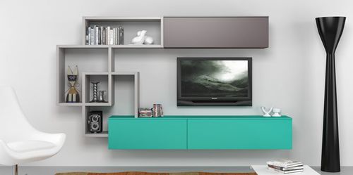 Современный настенный комплект для ТВ - 7RF5340 - Mobilstella - из дерева