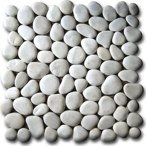 Напольное покрытие из гальки - BLANCS BORNÉO 30X30 - MARBRERIE DES YVELINES - текстурированное / имитация камня / с высоким сопротивлением
