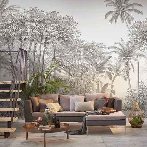 Современный обои - MANAUS MS1057 - LGD01 décor mural sur mesure - природный мотив / имитация ткани / серый