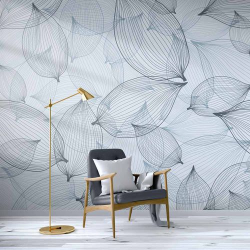 Современный обои - LINUM - LGD01 décor mural sur mesure - c геометрическим рисунком / имитация ткани / зеленый