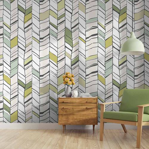 Обои уникальный дизайн - CHEVRIUM CV3107 - LGD01 décor mural sur mesure - панорамный / c геометрическим рисунком / имитация ткани
