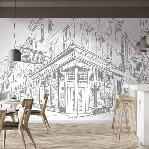 Обои уникальный дизайн - CAFESTREET CF8025 - LGD01 décor mural sur mesure - панорамный / городской мотив / нетканый