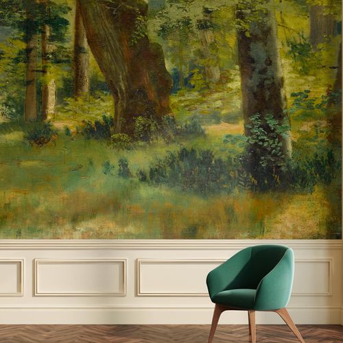 Классический обои - NUIT D’AMOUR DES PEINTRES - LGD01 décor mural sur mesure - природный мотив / имитация ткани / зеленый