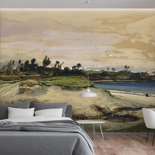 Классический обои - PLAGE DES ENVIRONS DE SAINT SERVAN - LGD01 décor mural sur mesure - природный мотив / имитация ткани / цвет по индивидуальному заказу
