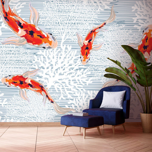 Современный обои - KORAY KY6205 - LGD01 décor mural sur mesure - панорамный / с рисунком животных / имитация ткани