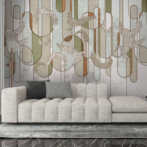 Обои уникальный дизайн - GENUS GS4830 - LGD01 décor mural sur mesure - панорамный / геометрический / имитация ткани