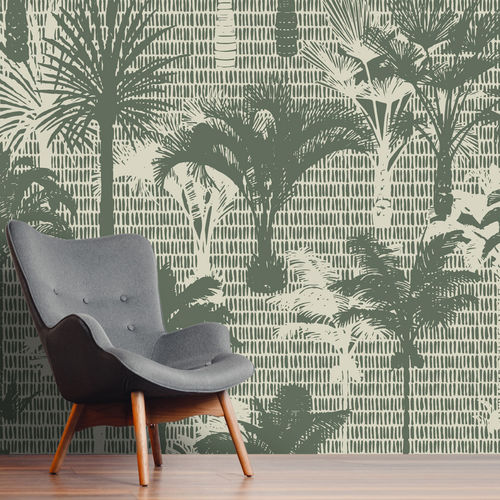 Современный обои - SILWET SW3049 - LGD01 décor mural sur mesure - в цветочек / зеленый / нетканый