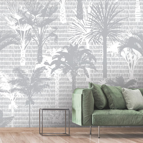 Современный обои - SILWET SW1007 - LGD01 décor mural sur mesure - с цветочным мотивом / серый / белый
