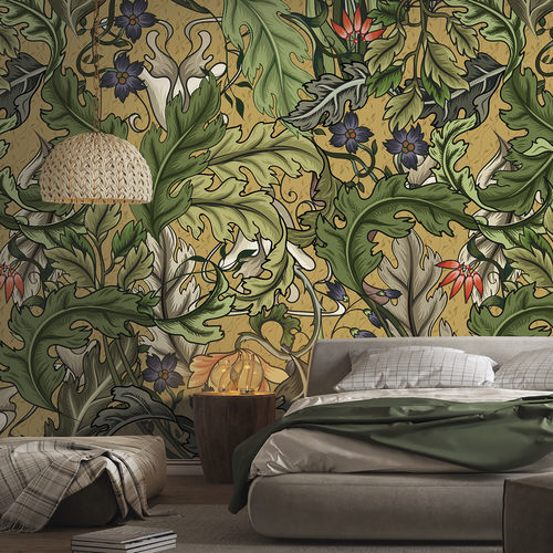 Современный обои - FOGLIA FG2608 - LGD01 décor mural sur mesure - в цветочек / панорамный / зеленый