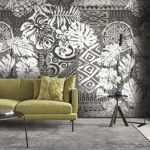 Обои уникальный дизайн - MOOREA MR1152 - LGD01 décor mural sur mesure - в цветочек / панорамный / серый