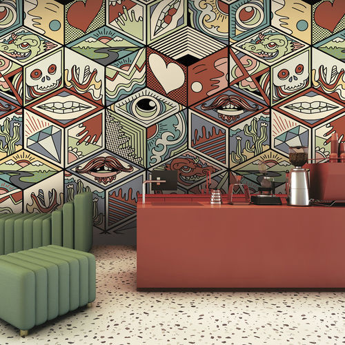 Обои уникальный дизайн - ARTISTA AR3907 - LGD01 décor mural sur mesure - панорамный / c геометрическим рисунком / многоцветный
