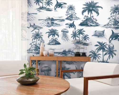 Классический обои - ATOLL - LGD01 décor mural sur mesure - природный мотив / с рисунком животных / мотив туаль-де-жуи