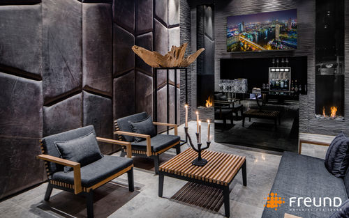 Покрытие для стен для внутреннего пространства - Freund GmbH - из кожи / текстурированное / гладкое