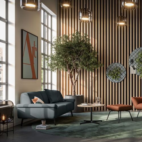 Минималистский диван - SALO - ASSMANN BÜROMÖBEL GMBH & CO. KG - из металла / с подлокотниками / обитый