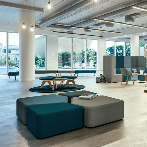 Современный пуф - MONZA - ASSMANN BÜROMÖBEL GMBH & CO. KG - из ткани / из искусственной кожи / квадратный