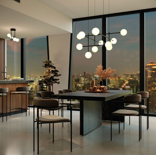 Современная люстра - CELLAR  - Mantra - из кристалла / из металла / 8 лампочек