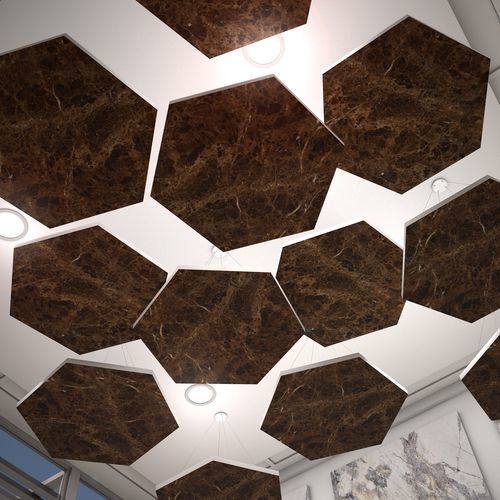 Акустическая панель для потолков - ViCloud Hexagon VMT - Vicoustic - Innovative Acoustic Solutions - из ПЭТФ / гладкая / имитация ткани