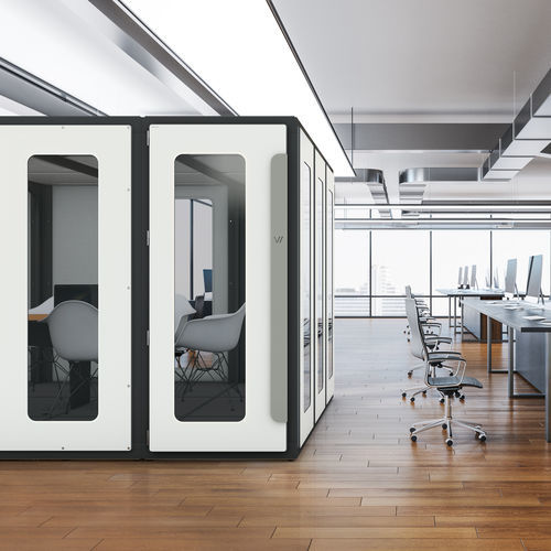 Акустическая рабочий стол POD - VicBooth - Vicoustic - Innovative Acoustic Solutions - с застекленной дверью / эргономичная / модульная