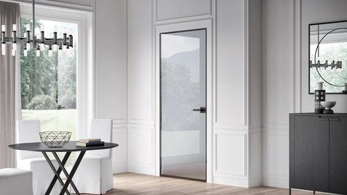Дверь для интерьера - CRYSTAL - Bertolotto Porte - из цельной древесины / из анодированного алюминия / из стекла
