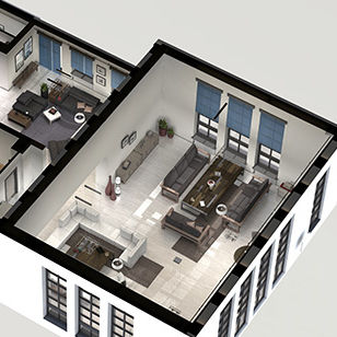 Библиотека 2D/3D-предметов - LOFT 01 - DOSCH DESIGN