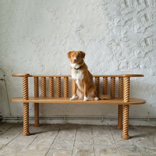 Скамейка скандинавский дизайн - SKAGERAK - Hans Hansen Furniture - из дуба / со спинкой / с подлокотниками