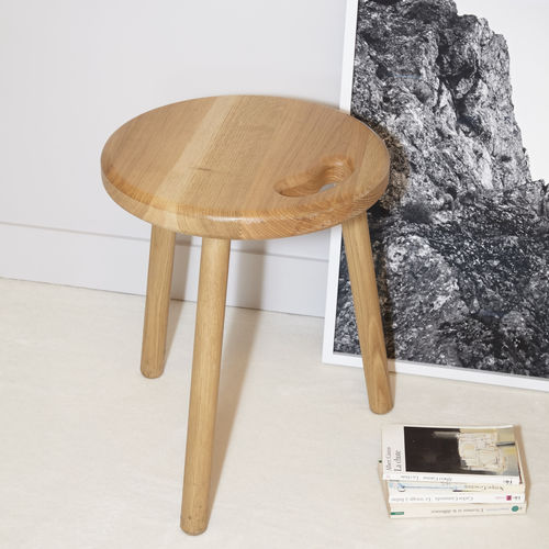 Табурет скандинавский дизайн - REMIX - Hans Hansen Furniture - из дуба / с основанием из дуба / 3 ножки