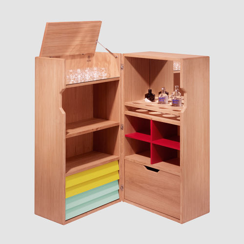 Барная стойка скандинавский дизайн - REMIX (D)RUNK - Hans Hansen Furniture - из МДФ / из натурального дуба / с выдвижными ящиками
