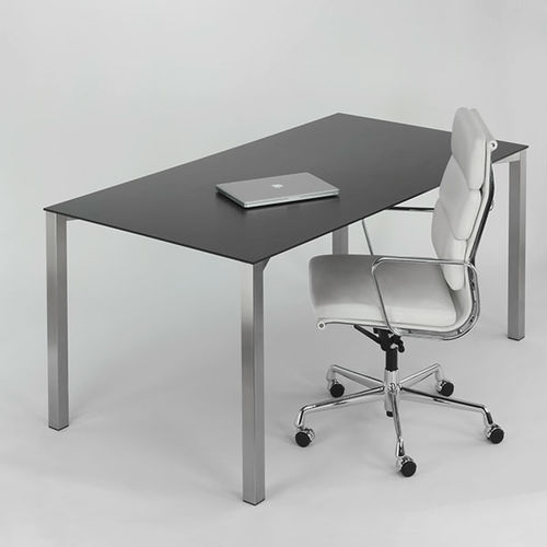 Напольный рабочий стол - CROSS H 818 - Hans Hansen Furniture - современный / из цельной древесины / из стекла