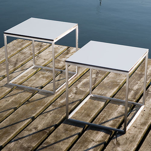 Современный вспомогательный столик - H 10  - Hans Hansen Furniture - из цельной древесины / из стекла / из ламината высокого давления