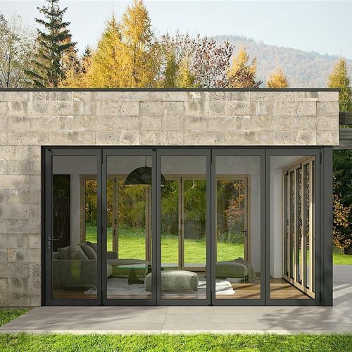 Раздвижное и и складываемое панорамное окно - NW Clad 740 - NanaWall - складное / створчатое / из дерева