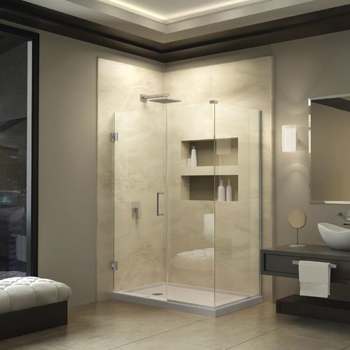 Створчатая перегородка для душа - UNIDOOR PLUS - DreamLine - угловая / из закаленного стекла