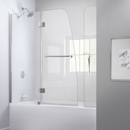 Створчатая перегородка для ванны - AQUA EXTENDER - DreamLine - неподвижная / из закаленного стекла / без рамы