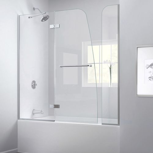 Створчатая перегородка для ванны - AQUA ULTRA EXTENDER - DreamLine - неподвижная / из закаленного стекла / с рамой