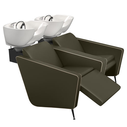 Раковина для мытья головы с опорой для ступней - IONIANWASH 2P ELECTRO - Gamma & Bross - из искусственной кожи / из керамики / 2 места