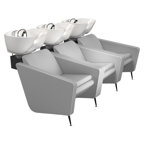Раковина для мытья головы из искусственной кожи - IONIANWASH 3P - Gamma & Bross - из керамики / 3 места