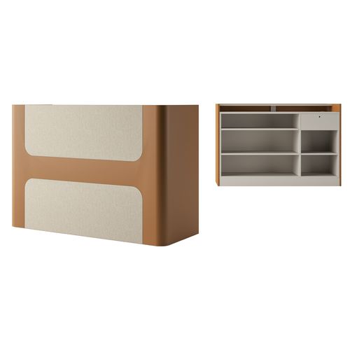 Административная стойка из ламината - H DESK 150 - Gamma & Bross - виниловая / из искусственной кожи / для парикмахерской