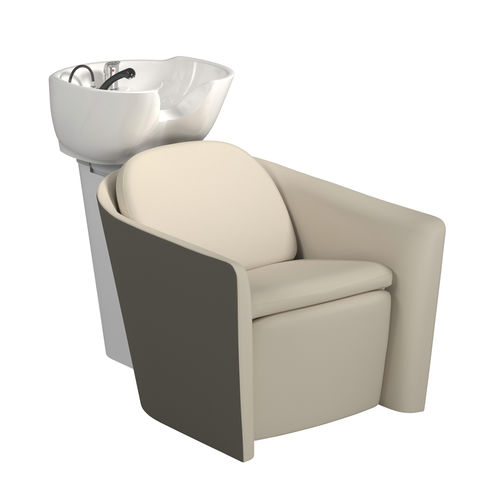 Раковина для мытья головы с опорой для ступней - QL Wash E - Gamma & Bross - из искусственной кожи / из керамики / 1 место