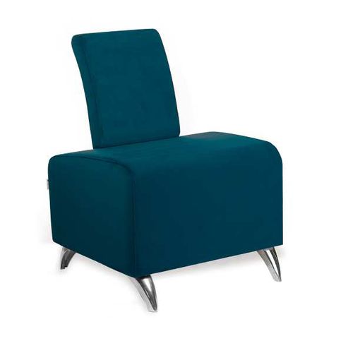 Современное низкое кресло - KRYPTON 1P - Nelson Mobilier - из ткани / из полированного алюминия / серое