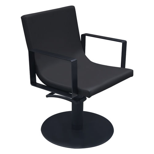 Современное парикмахерское кресло - IRON BLACK - Nelson Mobilier - из искусственной кожи / с гидронасосом / черное
